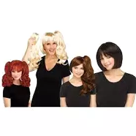 3 Piece Women's Black or Blonde Wig 92293