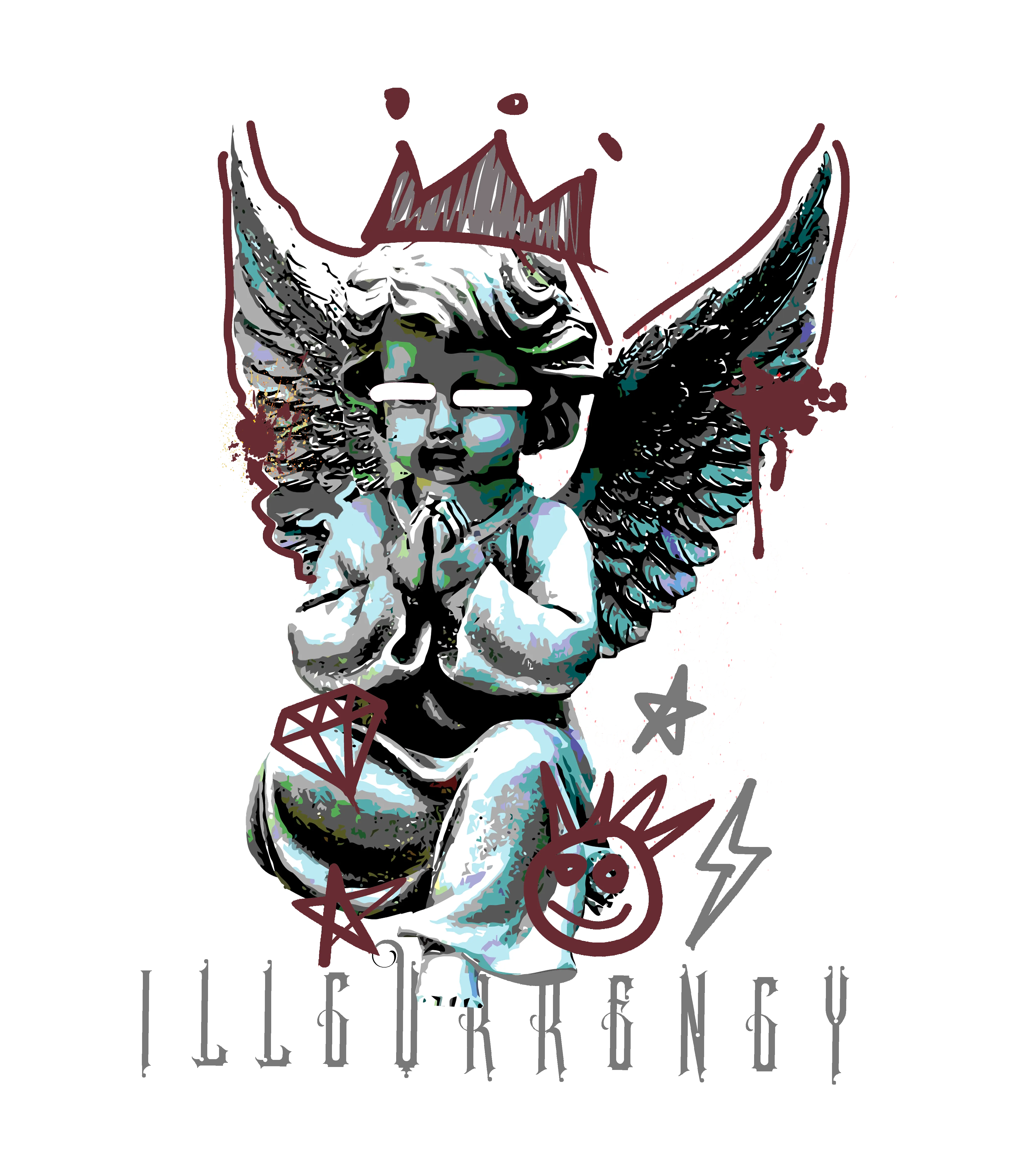 A Ma Maniére x Air Jordan 5 “Black” | illcurrency Black T-Shirt (Graffiti Angel)