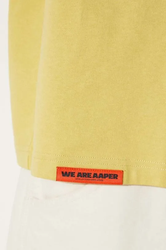 AAPE cotton t-shirt Basic Tee men’s yellow color with a print AAPTEM1492XXM