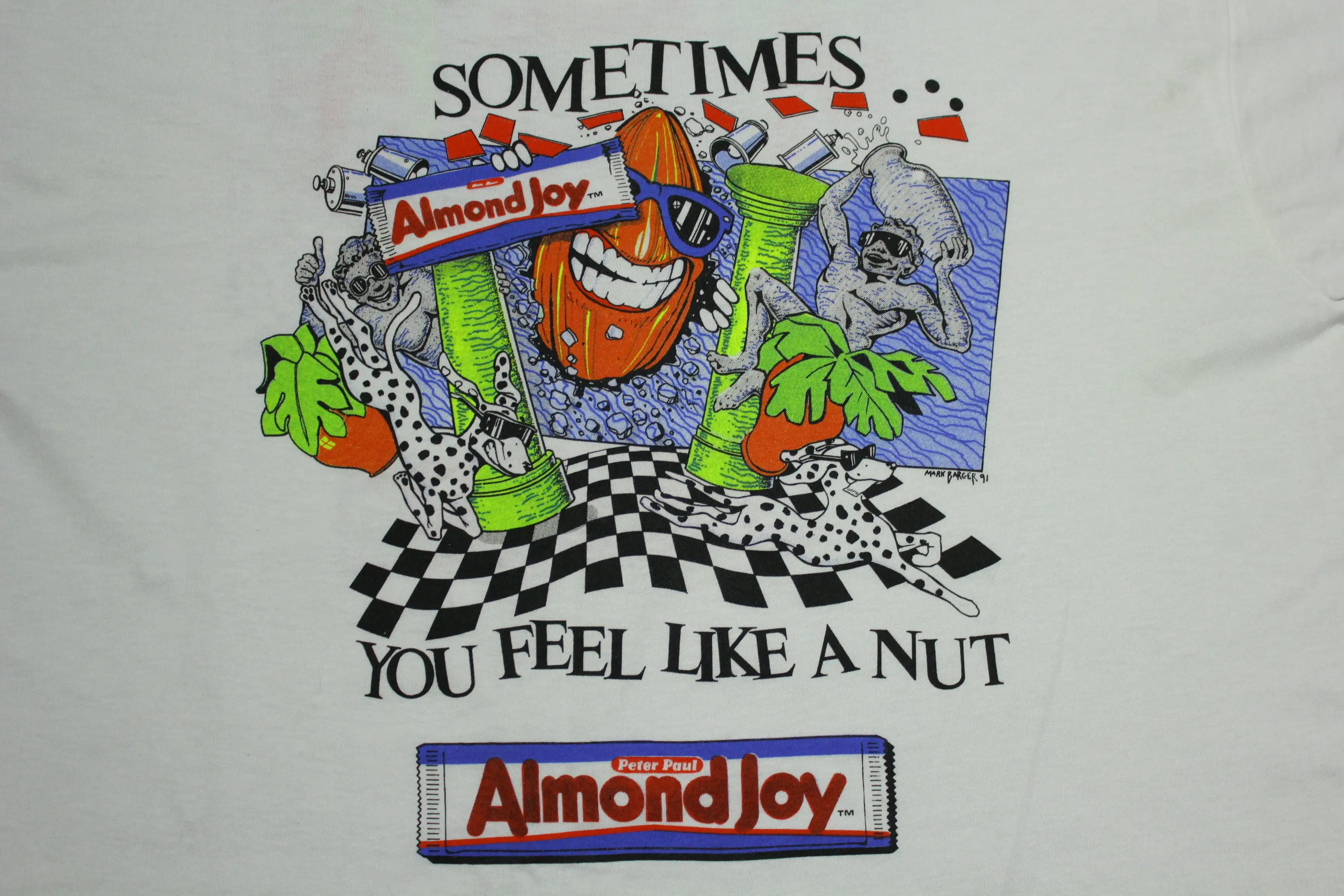 Almond Joy Mounds Sometimes You Feel Like A Nut 90s Vintage Single Stitch USA T-Shirt