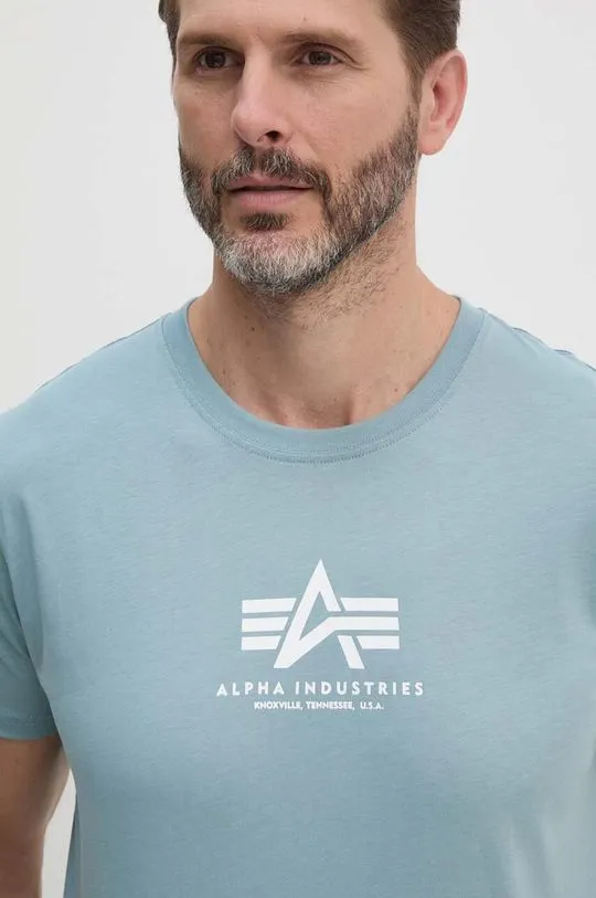 Alpha Industries cotton t-shirt blue color with a print