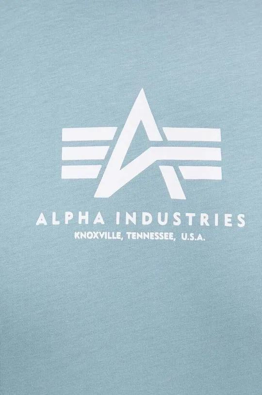 Alpha Industries cotton t-shirt blue color with a print