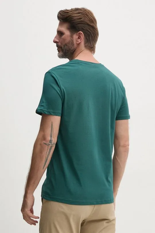 Alpha Industries cotton t-shirt men’s green color with a print