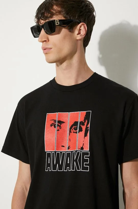 Awake NY cotton t-shirt Vegas T Shirt men’s black color with a print SP24-TS006