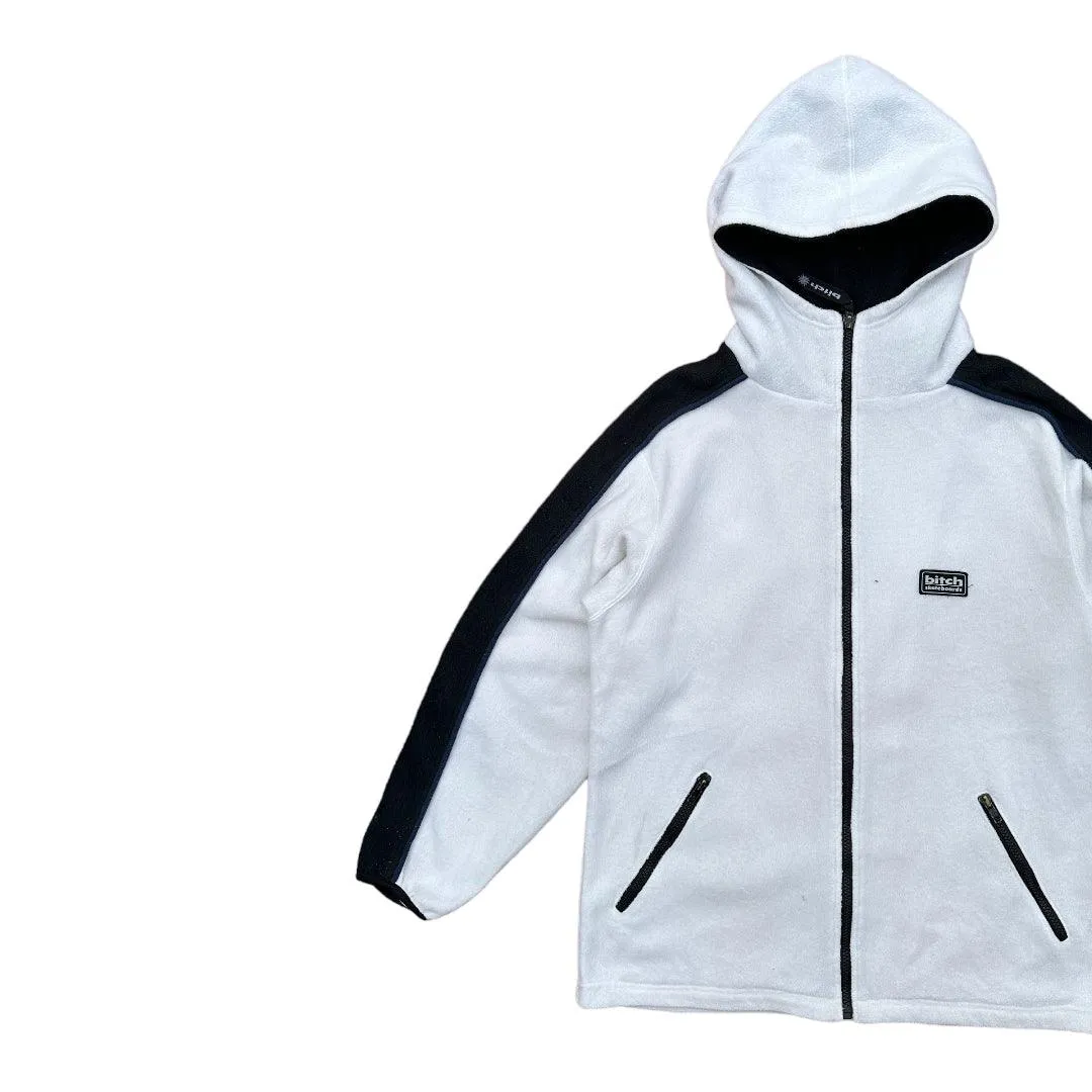 Bitch Skateboard White Fleece Hooded Jacket