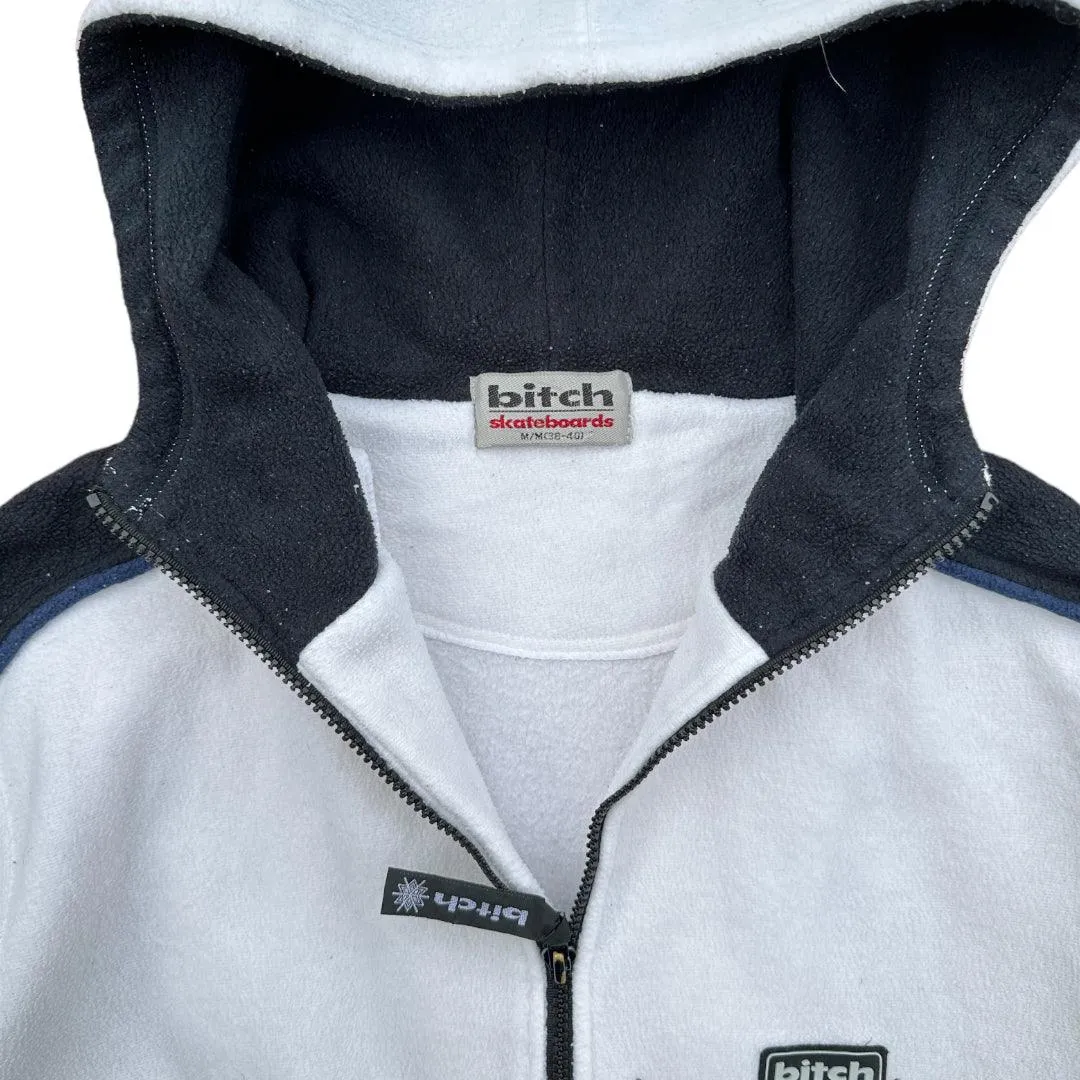 Bitch Skateboard White Fleece Hooded Jacket