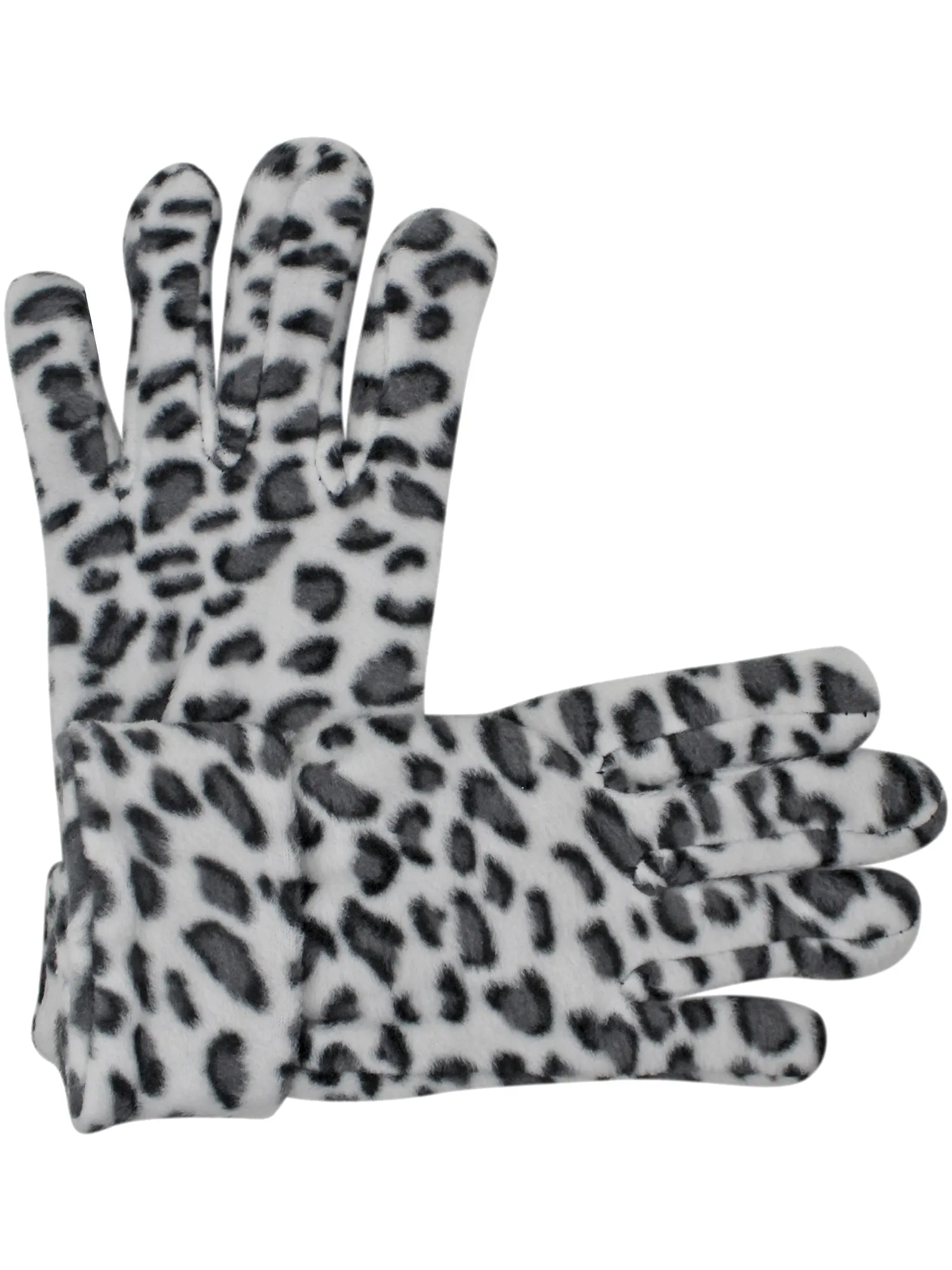 Black & White Snow Leopard Fleece Scarf Hat & Gloves Set