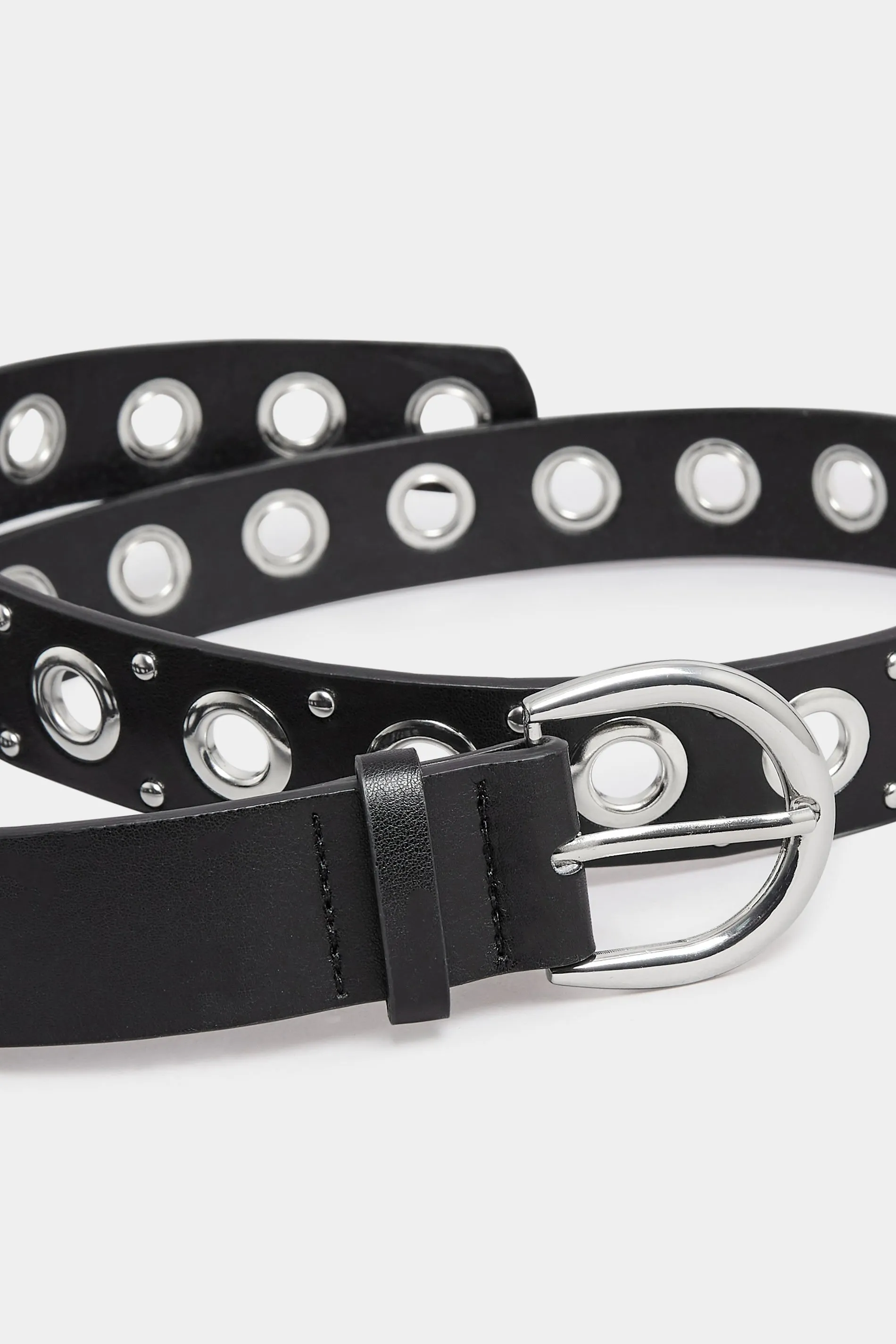 Black Eyelet Studded Belt