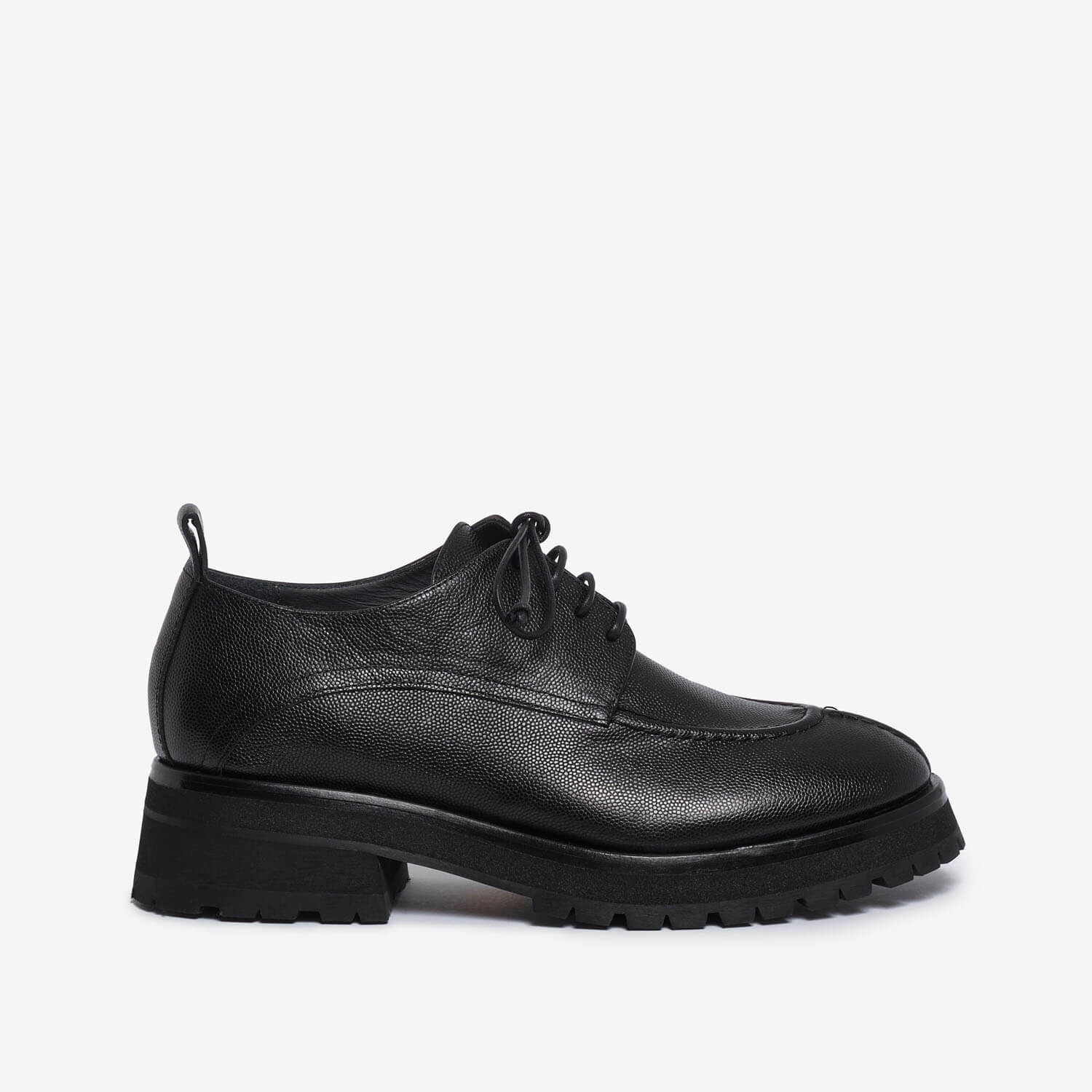 Black women's leather derby