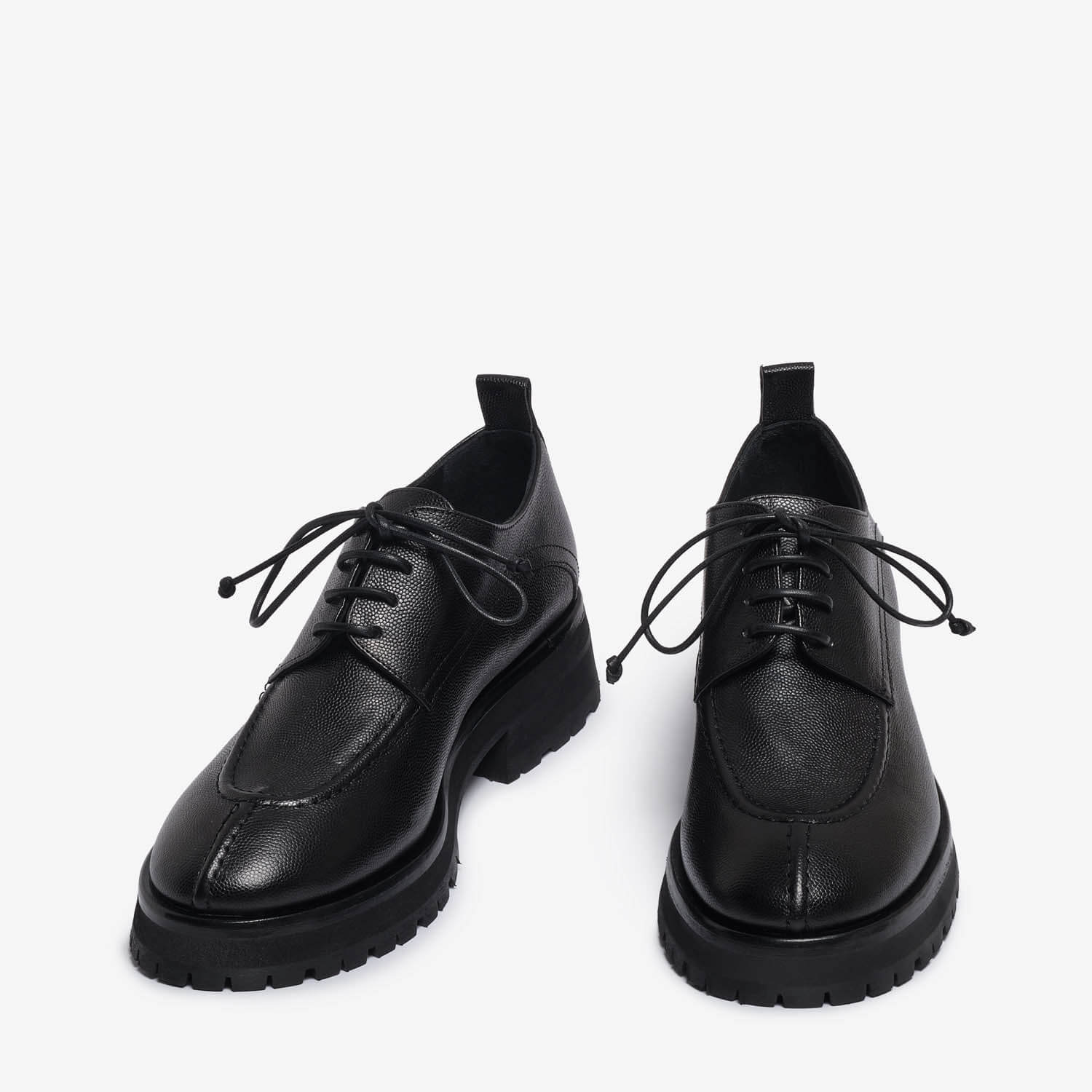 Black women's leather derby