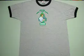 Bob Ross Paints 00's Licensed Promo Ringer T-Shirt This Tree Needs A Little Friend