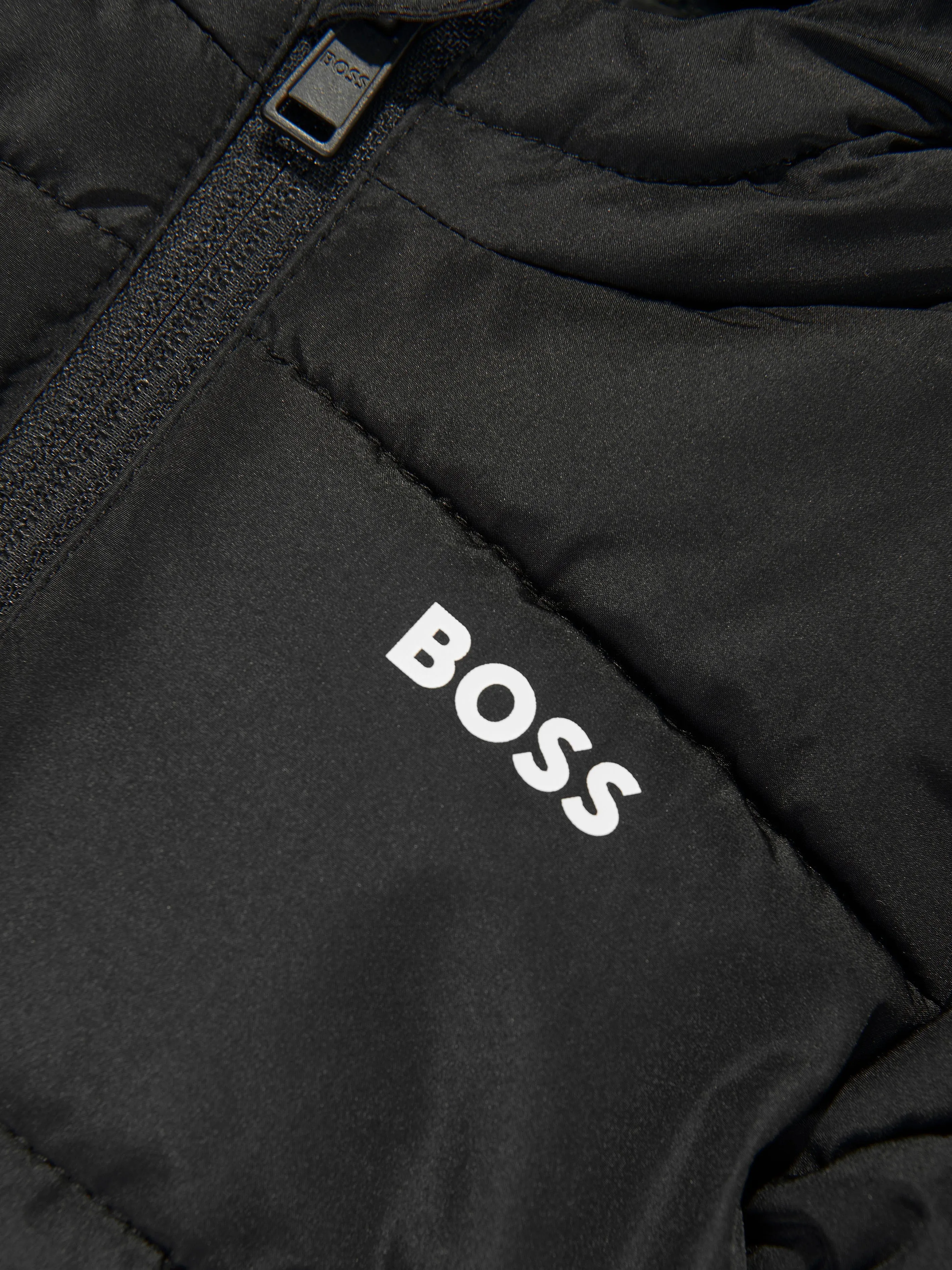 BOSS Baby Boys Logo Puffer Jacket in Black