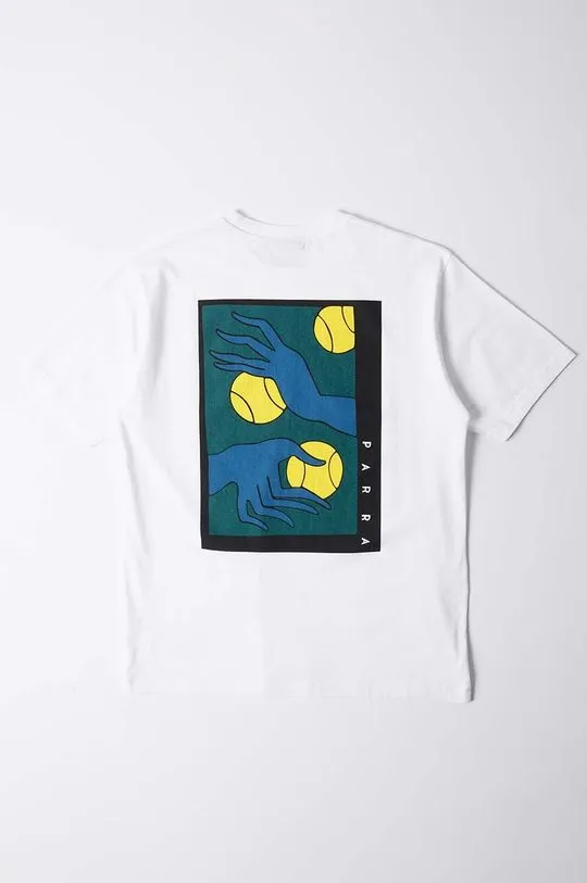 by Parra cotton t-shirt Ball Catcher men’s white color with a print 52105