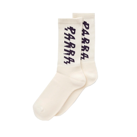 By Parra Spiked Logo Crew Socks White 50551