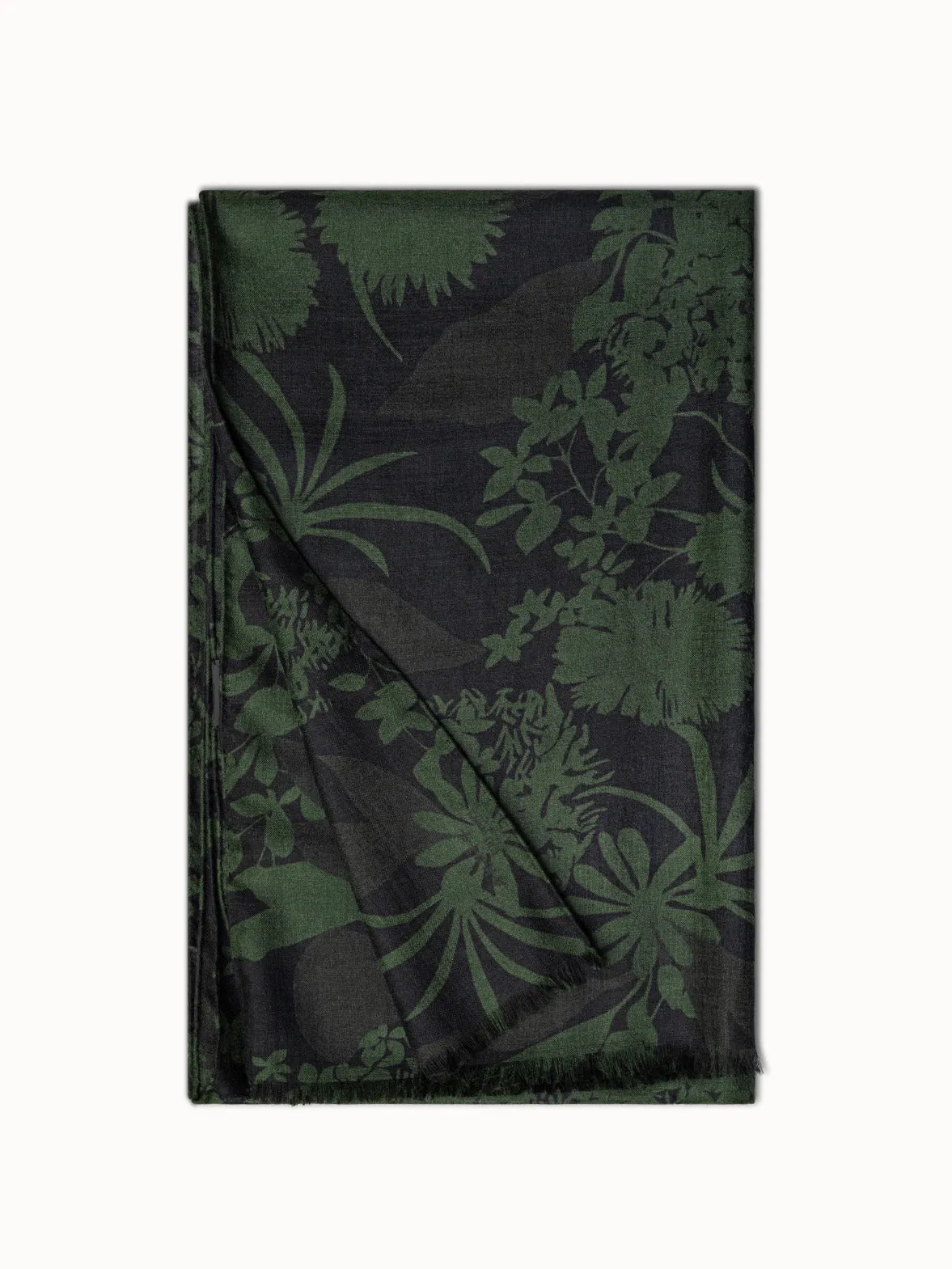 Cashmere Silk Scarf with Abraham Flower Print