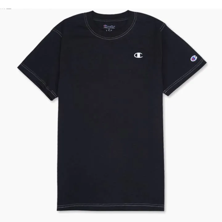 CHAMPION CLASSIC CONTRAST STITCH TEE BLACK