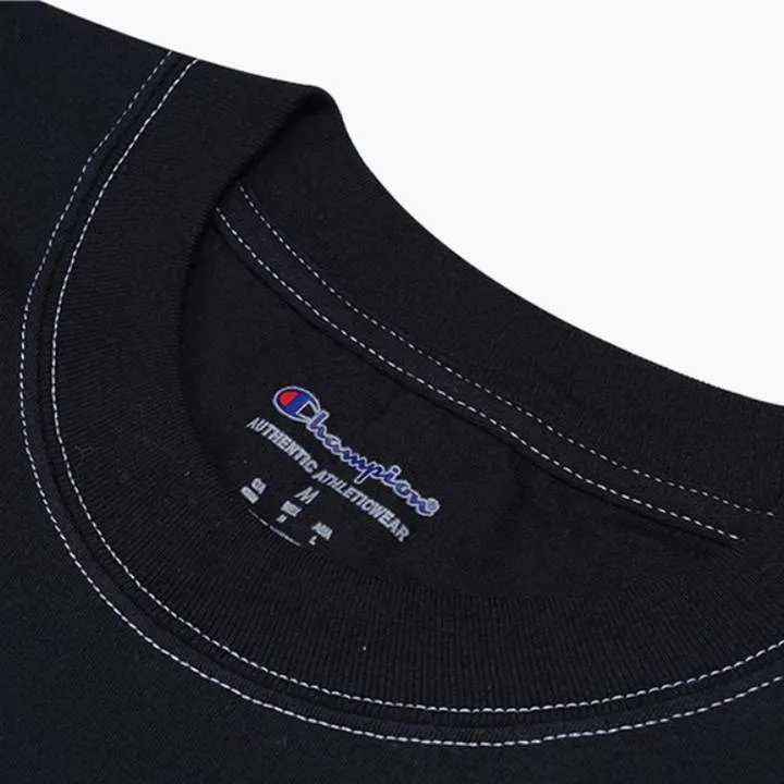 CHAMPION CLASSIC CONTRAST STITCH TEE BLACK