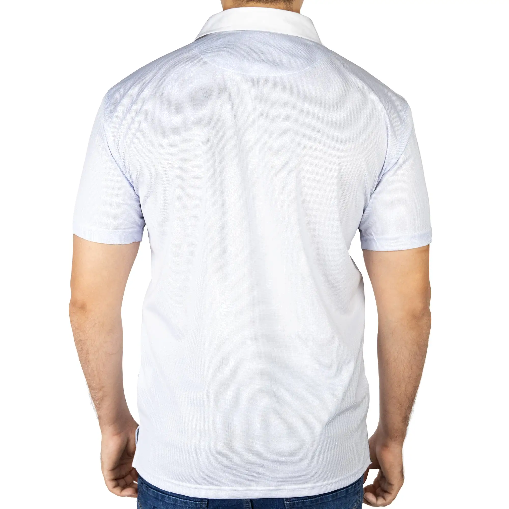 Classic Collar Polo Shirt-White/Blue