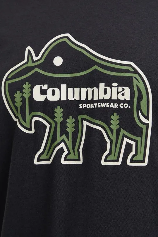 Columbia cotton t-shirt black color with a print