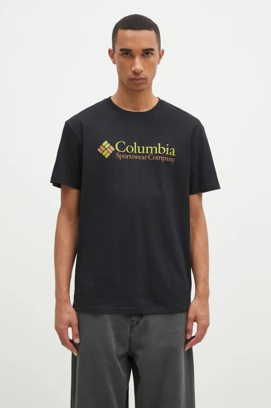 Columbia t-shirt CSC Basic Logo men’s black color with a print 1680053