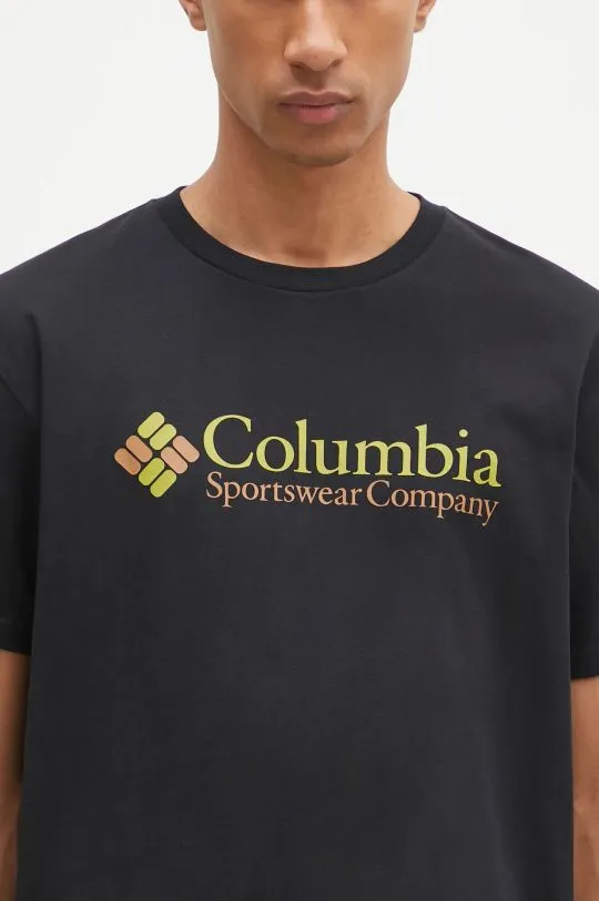 Columbia t-shirt CSC Basic Logo men’s black color with a print 1680053