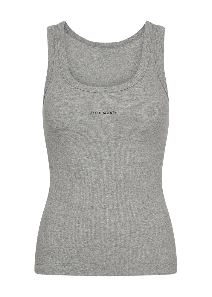 Copenhagen Muse Siv Top - Light Grey Melange