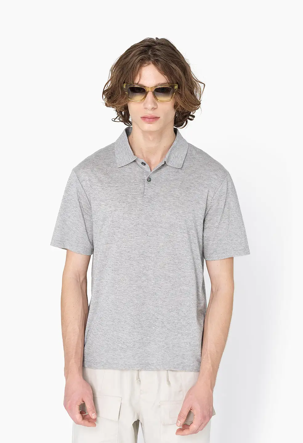 Cotton Cashmere Polo / Grey