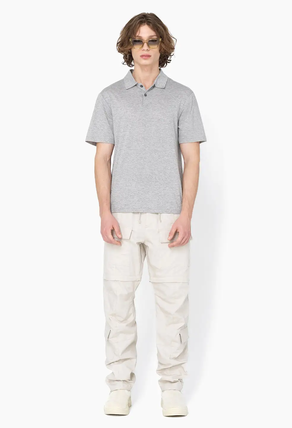 Cotton Cashmere Polo / Grey