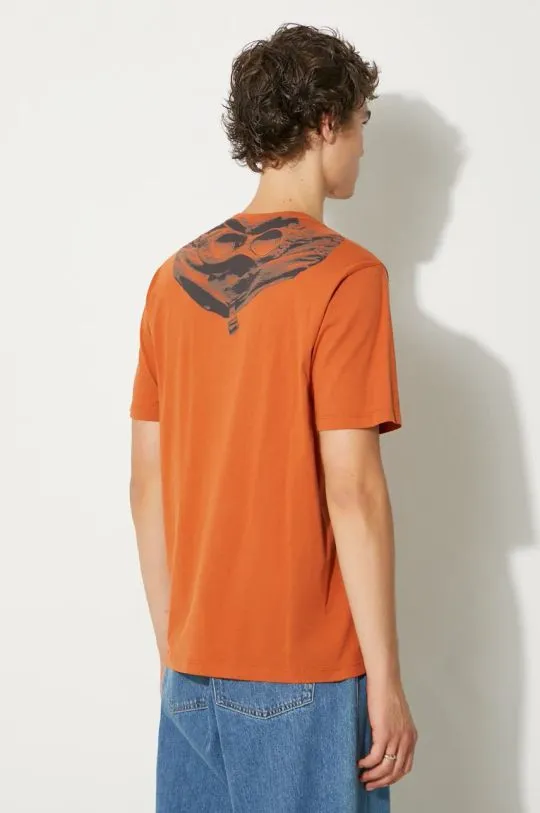 C.P. Company cotton t-shirt 30/1 Jersey Back Goggle men’s orange color with a print 17CMTS030A005100W