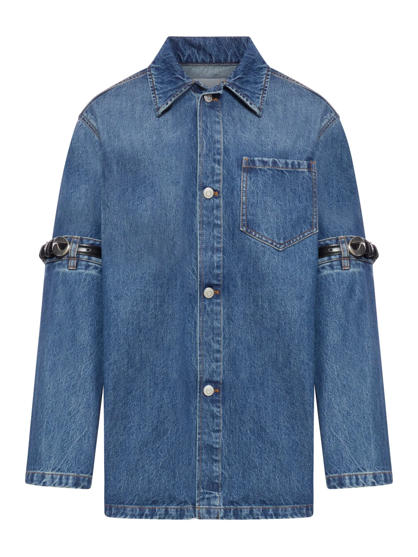 Denim shirt with belt