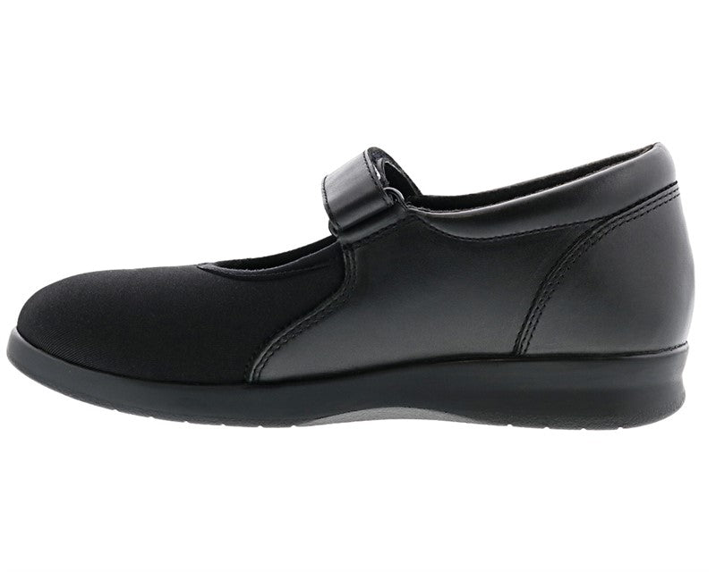 Drew Shoe Women's Bloom II - Black Leather/Black Stretch