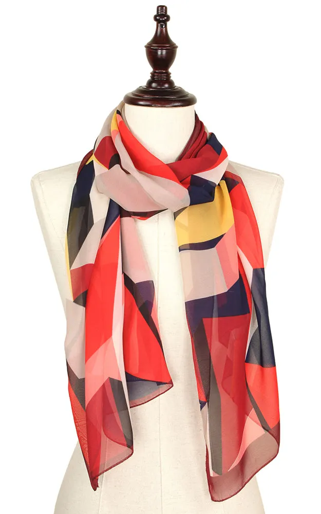 EAS9320 Abstract Silky Oblong Scarf