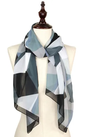 EAS9320 Abstract Silky Oblong Scarf