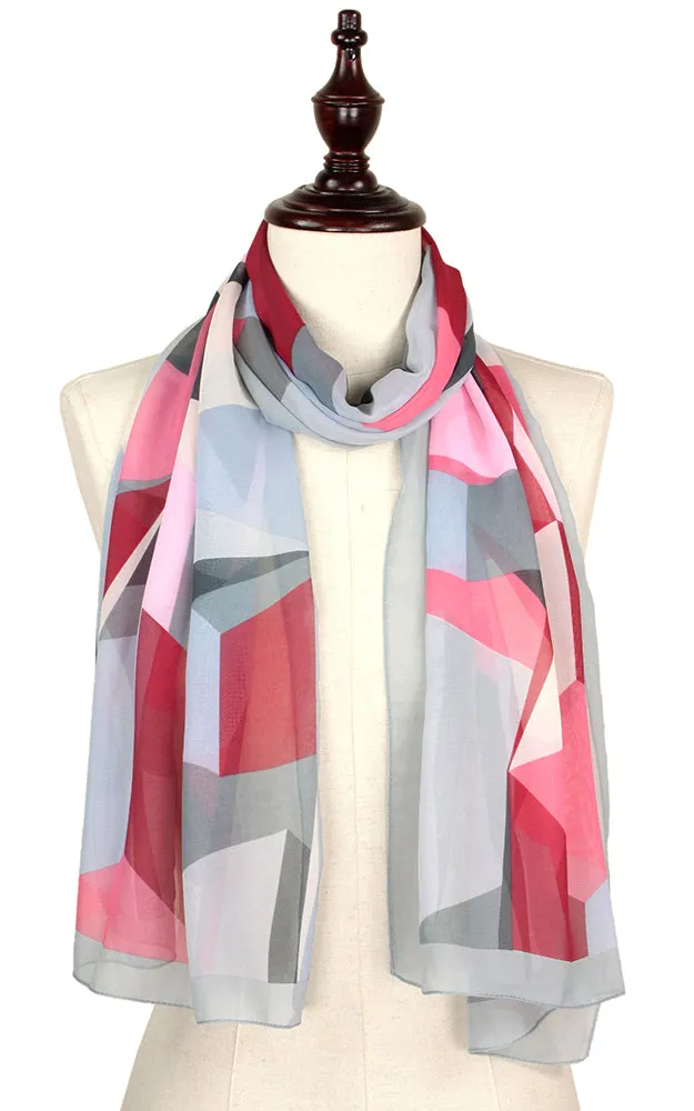 EAS9320 Abstract Silky Oblong Scarf