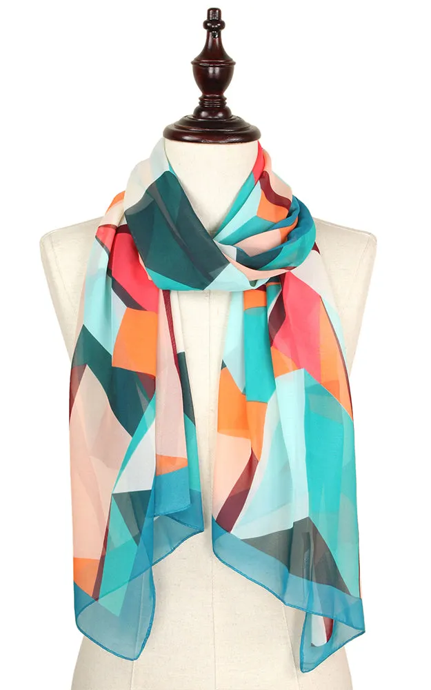 EAS9320 Abstract Silky Oblong Scarf