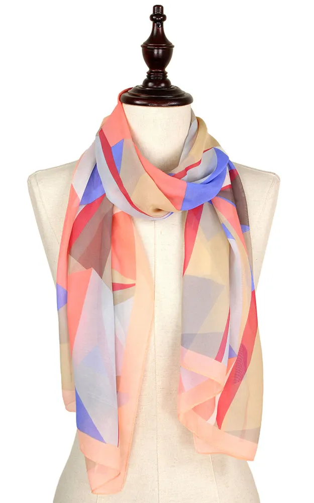 EAS9320 Abstract Silky Oblong Scarf