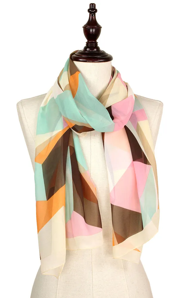 EAS9320 Abstract Silky Oblong Scarf