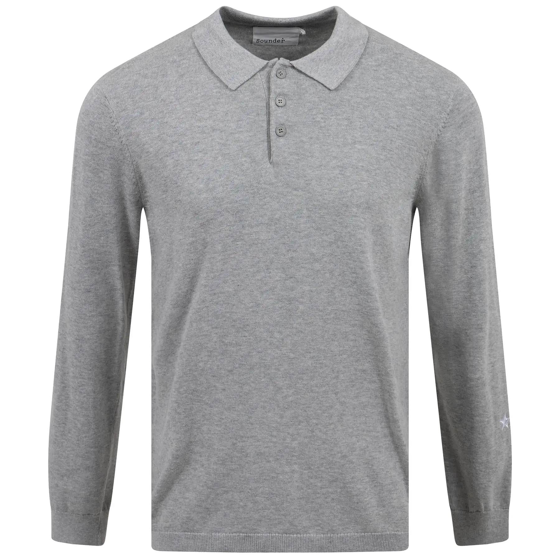 Fine Cut LS Polo Light Grey Melange - SS23