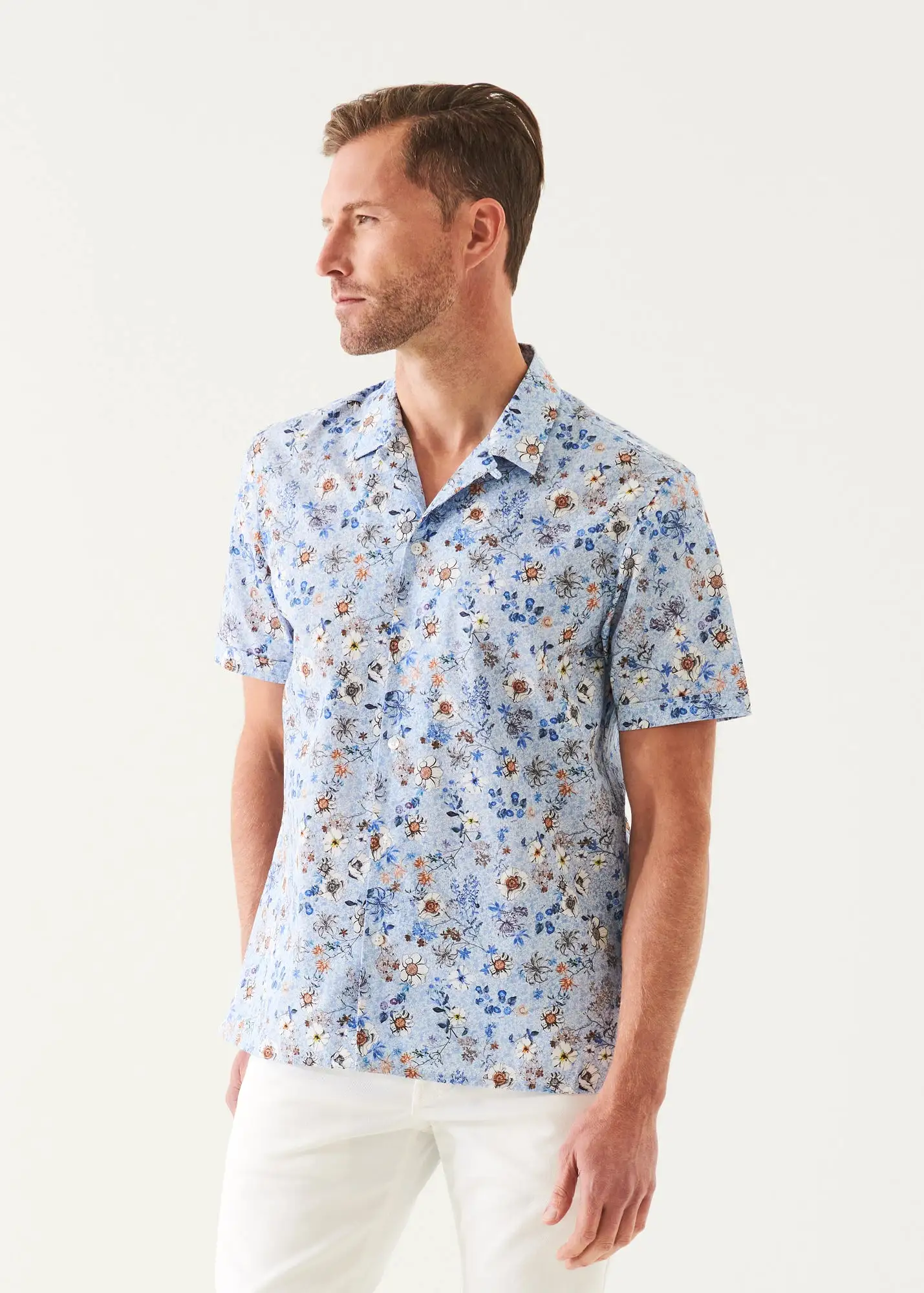 FLORAL PRINT CAMP COLLAR SHIRT