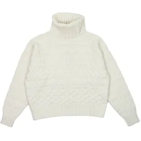 GiGi Knitwear Women's Cable Sweater, Ivory