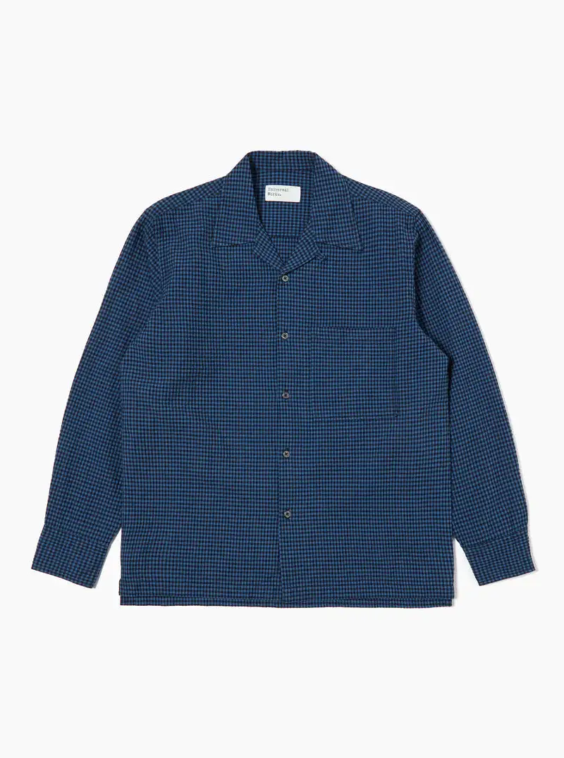 Gingham Seersucker L/S Camp Shirt