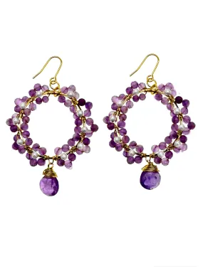 Handcrafted Flower Amethyst Earrings KE027