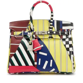 Hermès Limited Edition Multicolor Swift "One Two Three and Away We Go" By Nigel Peak Birkin 25 Palladium Hardware, 201