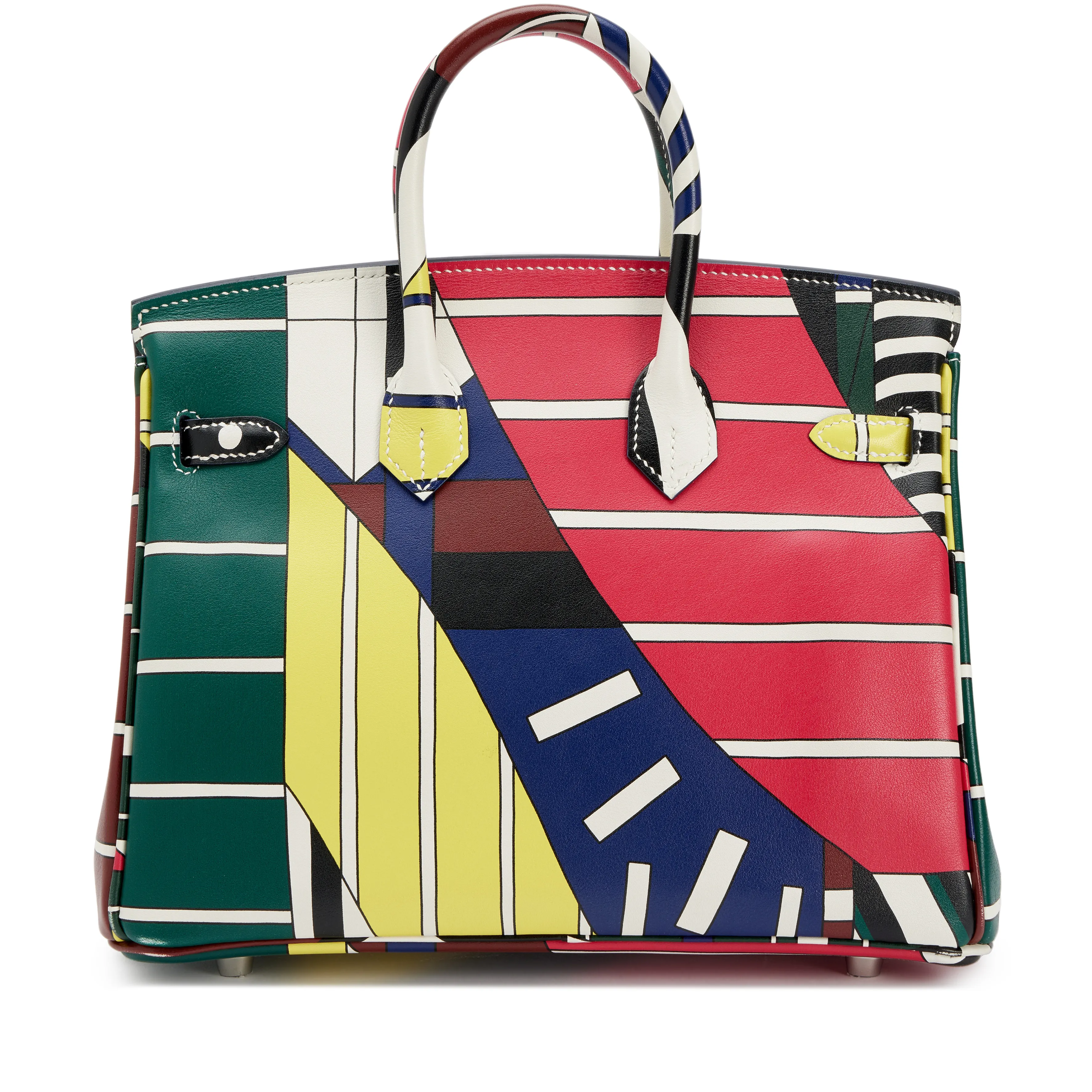 Hermès Limited Edition Multicolor Swift "One Two Three and Away We Go" By Nigel Peak Birkin 25 Palladium Hardware, 201