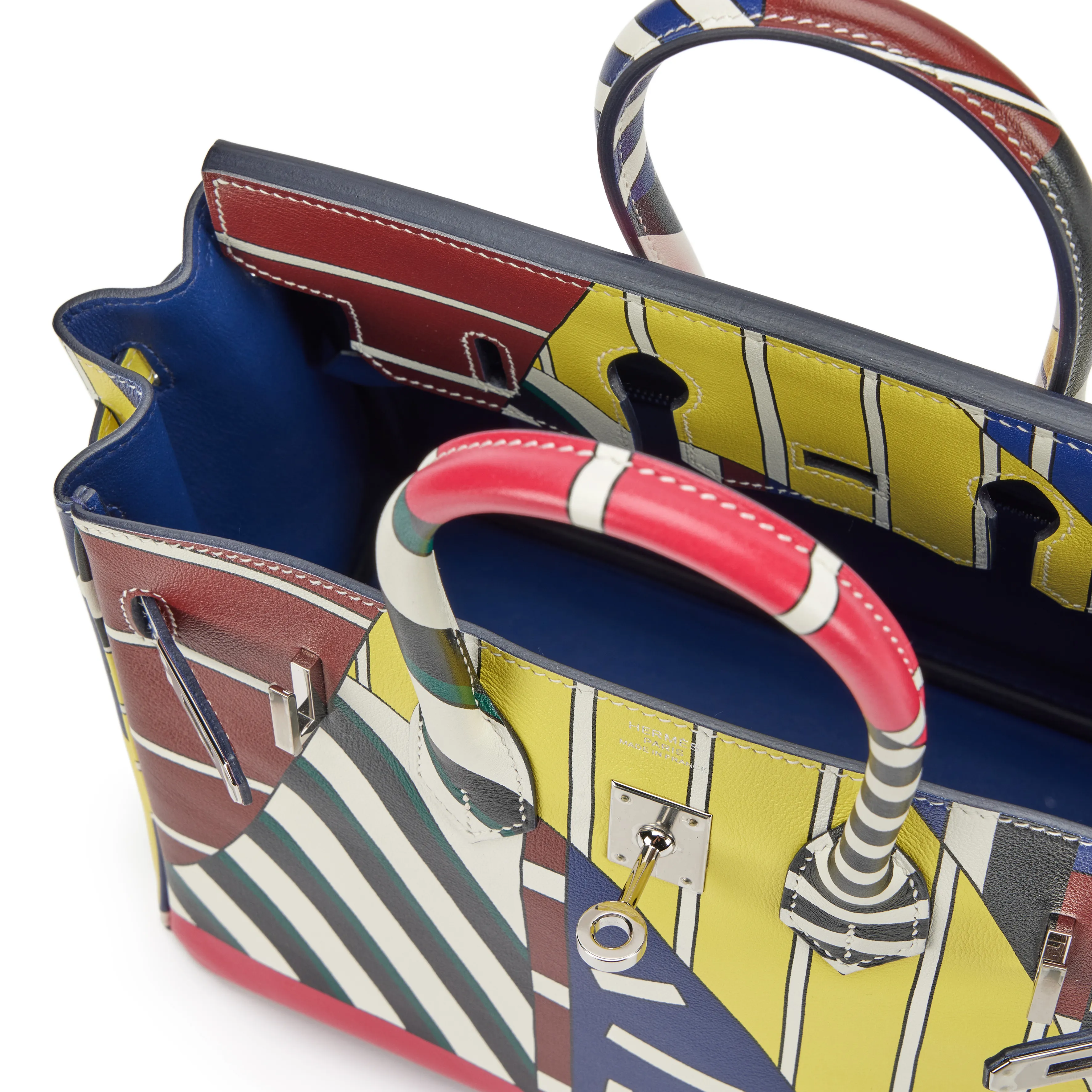 Hermès Limited Edition Multicolor Swift "One Two Three and Away We Go" By Nigel Peak Birkin 25 Palladium Hardware, 201