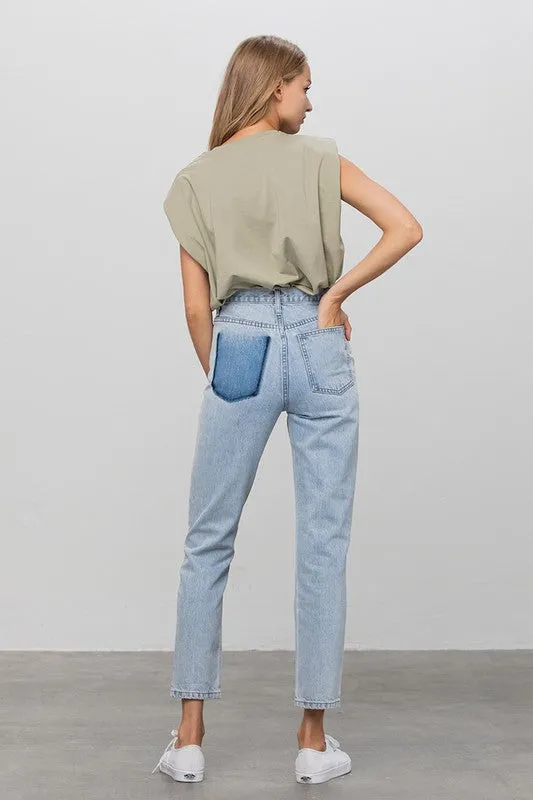 HIGH WAIST PREMIUM TAPERED JEANS