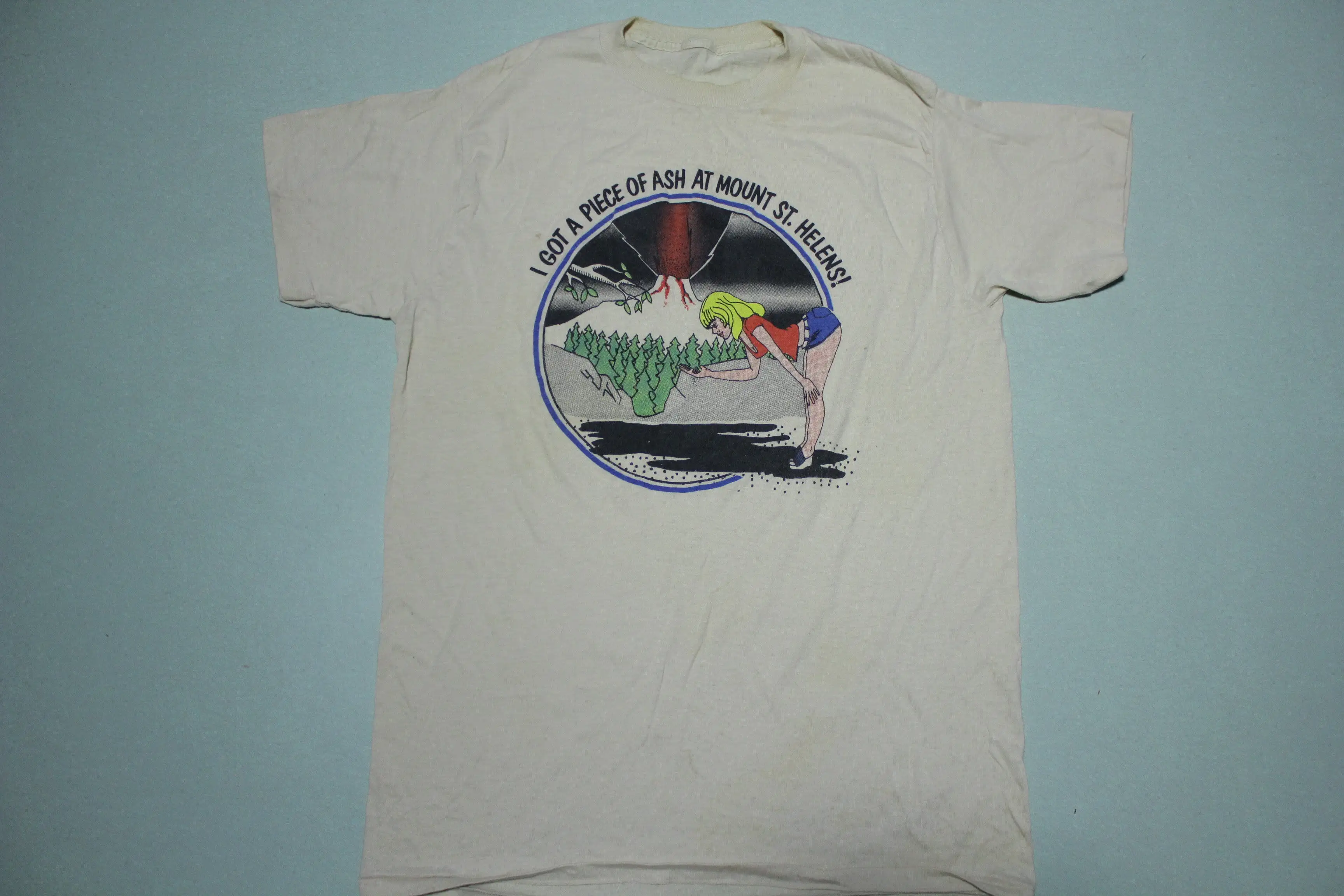 I Got A Piece Of Ash Mt. St. Helens Vintage 80's Single Stitch Funny T-Shirt