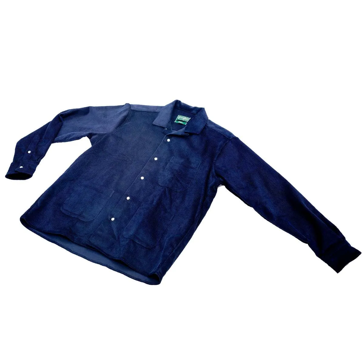 Jumbo Corduroy Long Sleeve 3-Pocket Camp Shirt - Navy