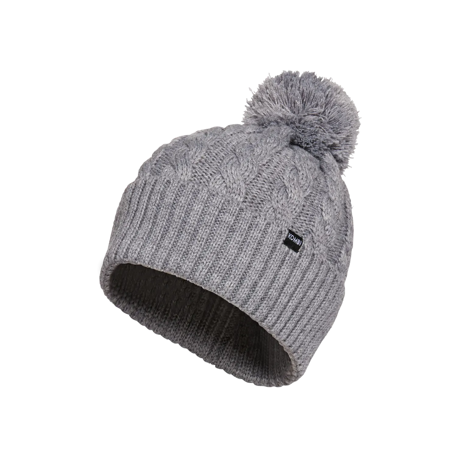 Kombi Grey Melange Braidy Merino Pom Pom Junior Hat