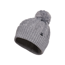 Kombi Grey Melange Braidy Merino Pom Pom Junior Hat